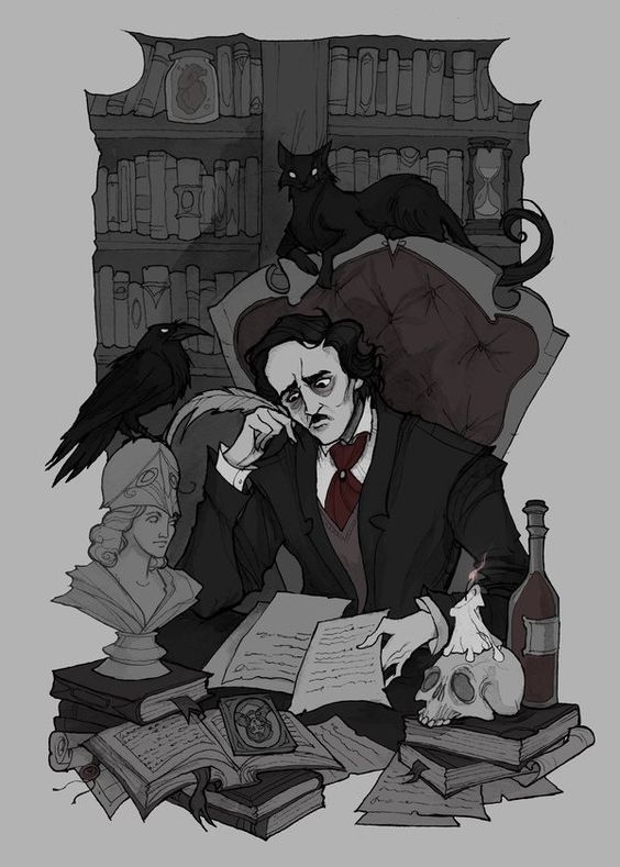 Edgar Allan Poe illustrato da IrenHorrors